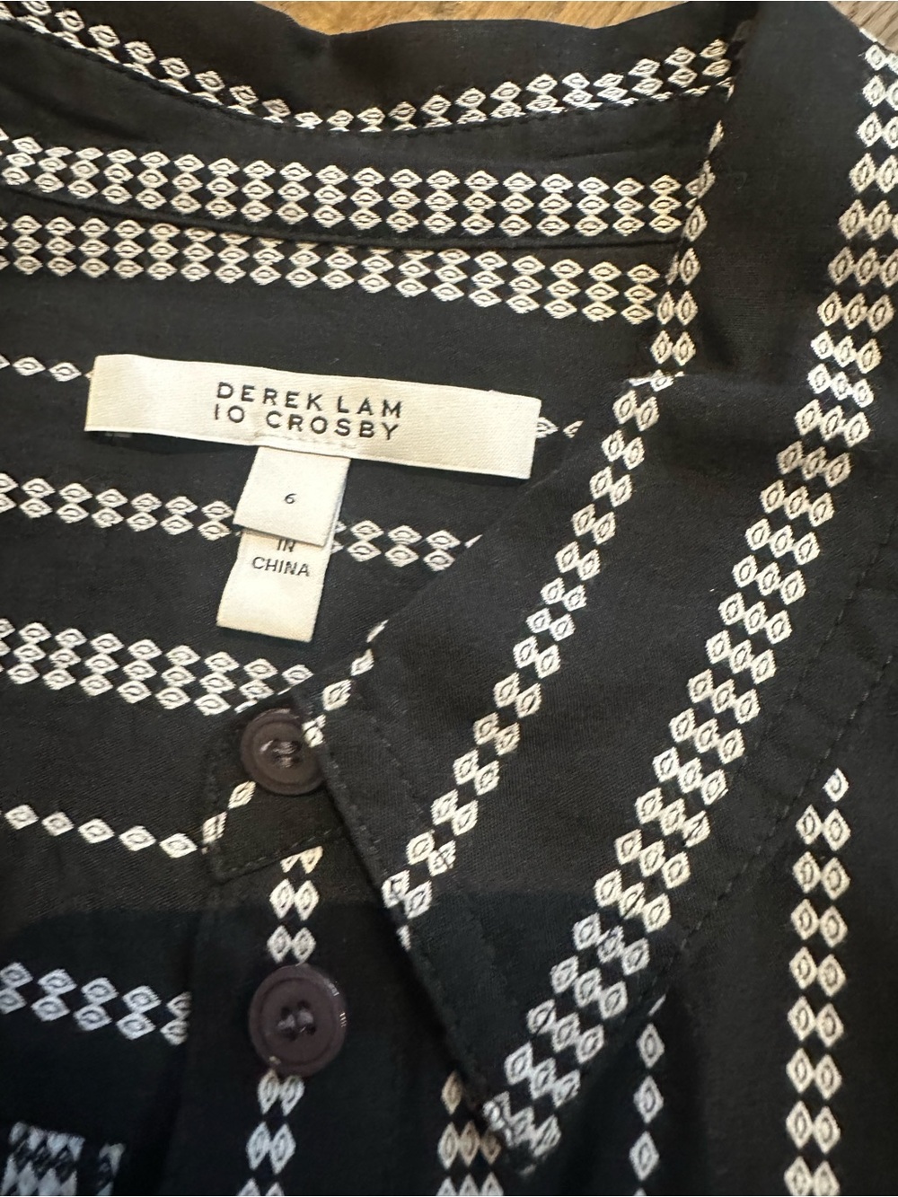 Derek Lam 10 Crosby Black Long-Sleeve Dress with White  Stripe